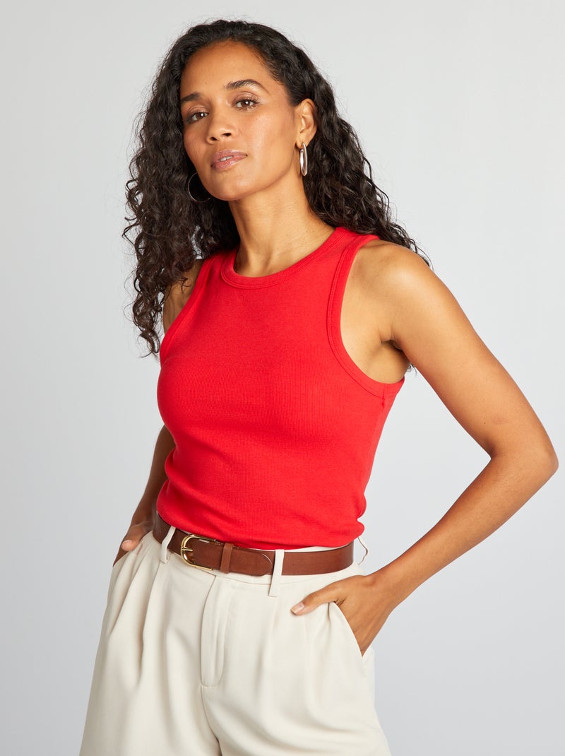 Top com cavas americanas VERMELHO - Kiabi