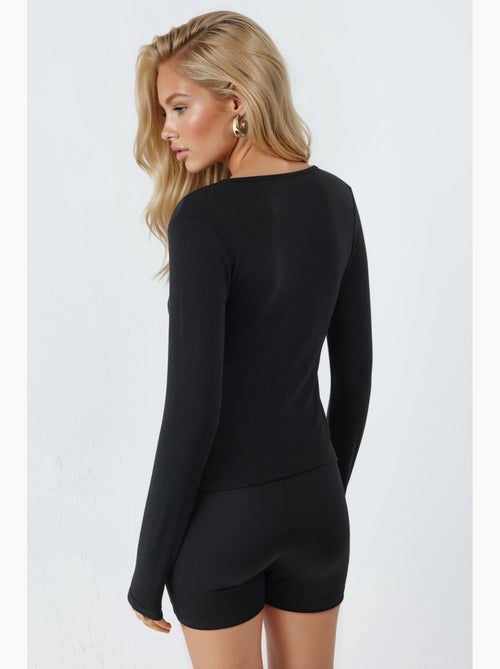 Top com decote em v e casaco casual busem - Kiabi