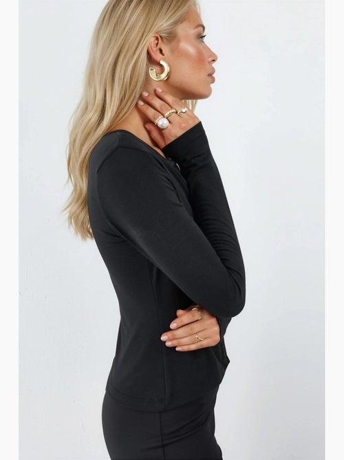 Top com decote em v e casaco casual busem - Kiabi