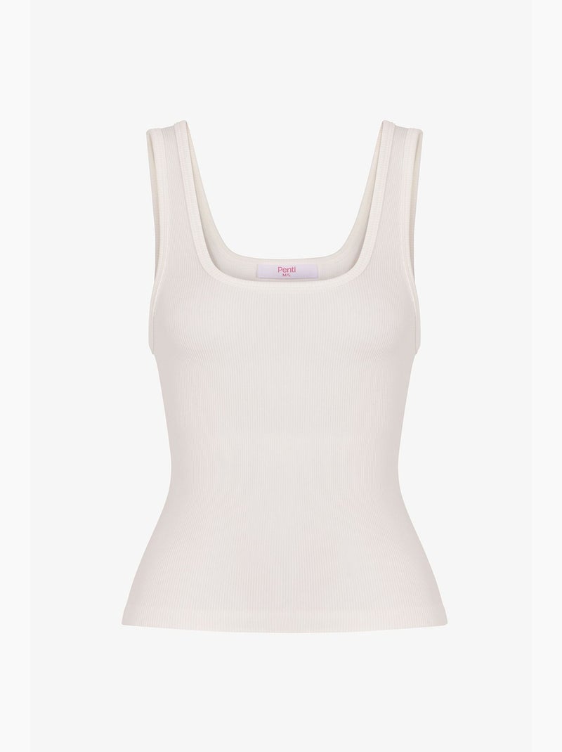 Top com decote quadrado sem costuras penti Branco sujo - Kiabi