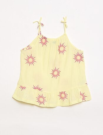 Top com estampado e alças finas