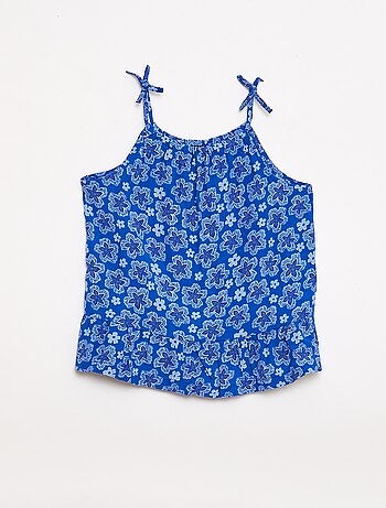 Top com estampado e alças finas