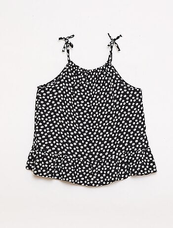 Top com estampado e alças finas