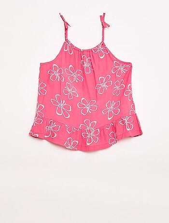 Top com estampado e alças finas
