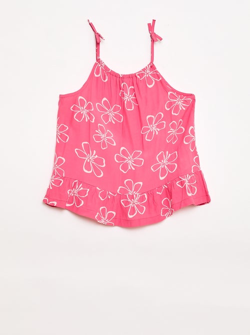 Top com estampado e alças finas - Kiabi