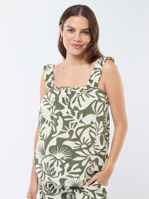 Top com estampado folhas 'Only Maternity' - Kiabi