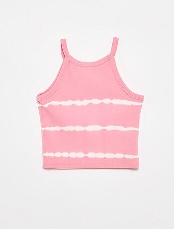Top com estampado listrado tie-dye