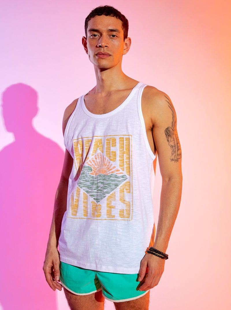 Top com estampado 'Produkt' BRANCO - Kiabi