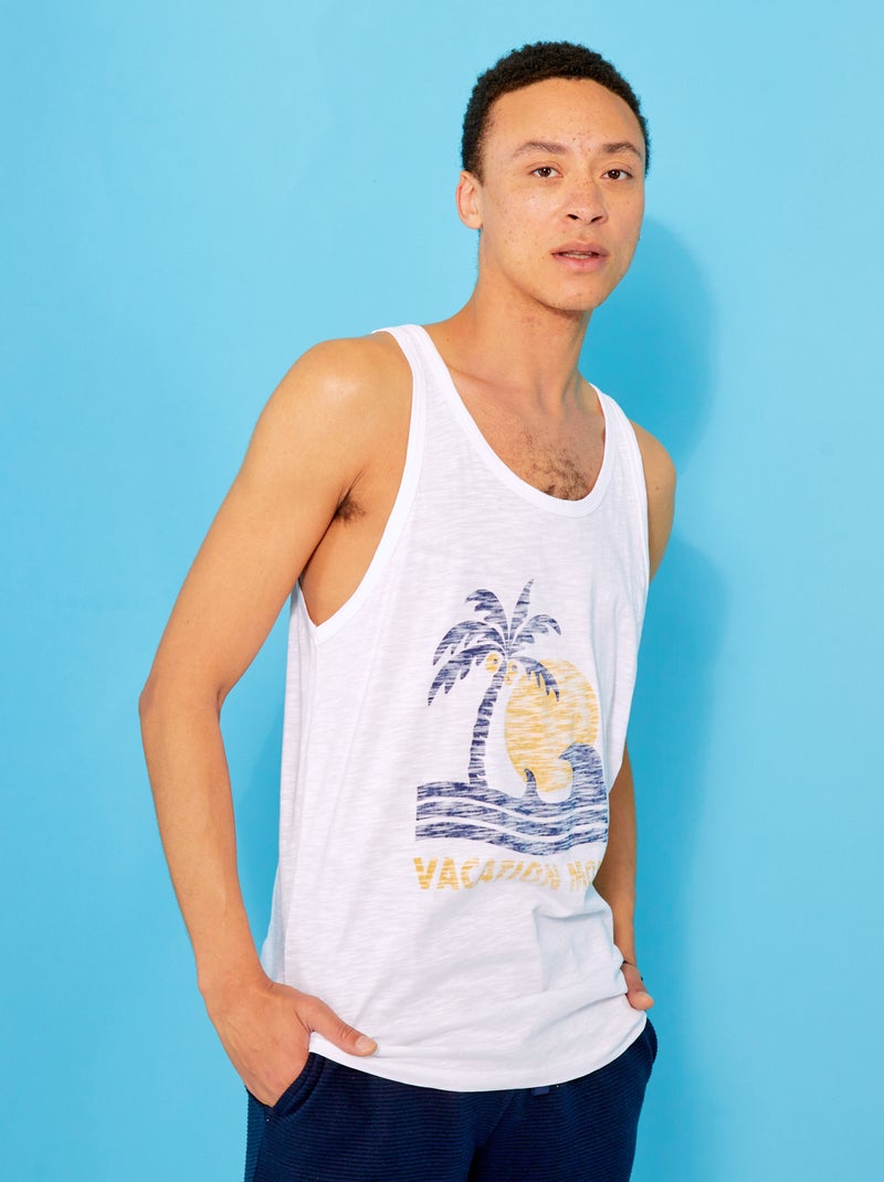 Top com estampado 'Produkt' BRANCO - Kiabi