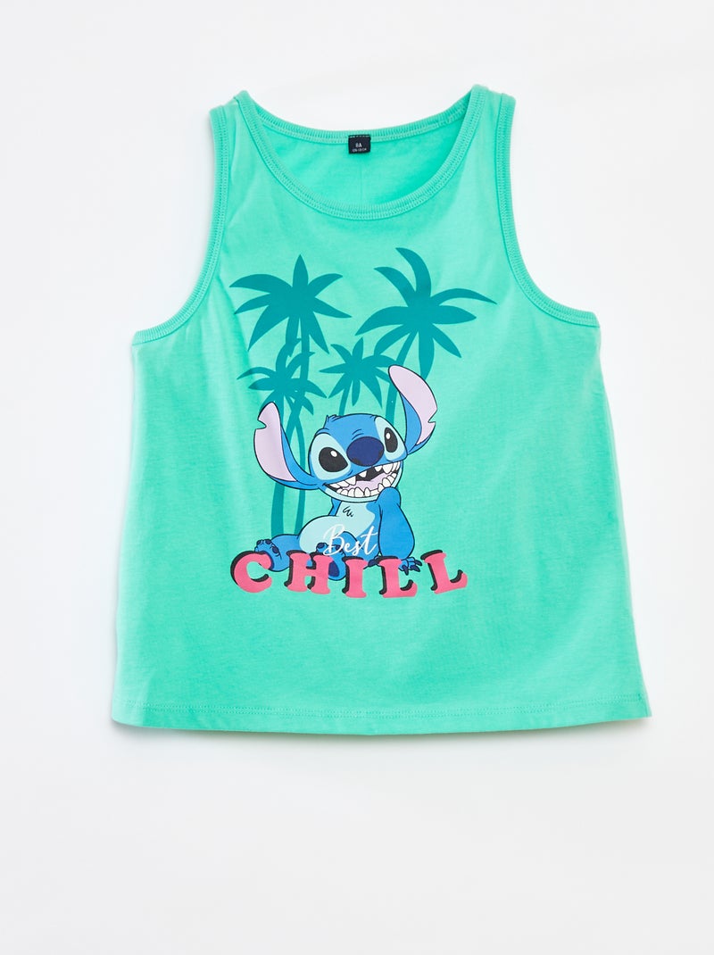 Top com estampado 'Stitch' Verde - Kiabi