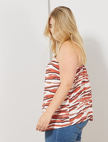 Mulher tamanhos grandes - Top com estampado zebra - Kiabi