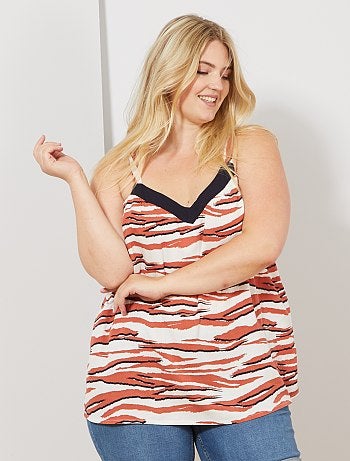 Mulher tamanhos grandes - Top com estampado zebra - Kiabi