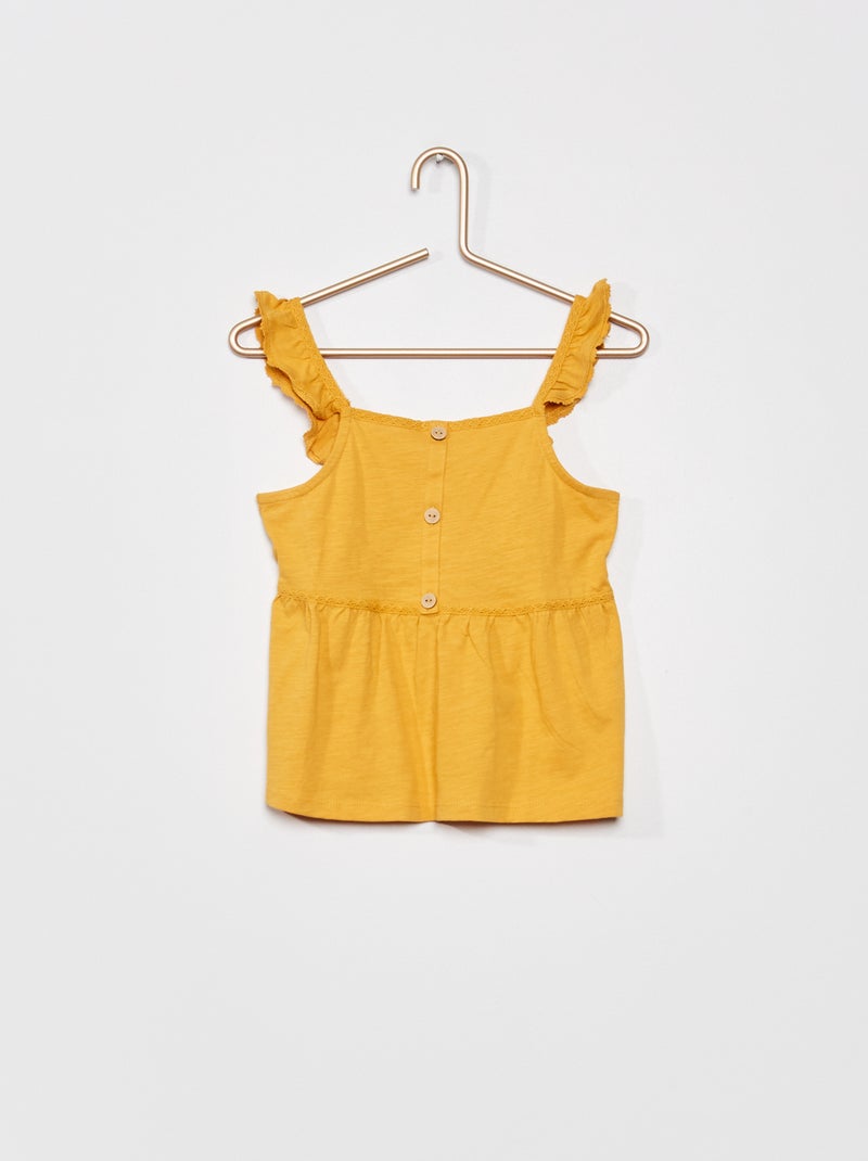 Top com folhos AMARELO - Kiabi