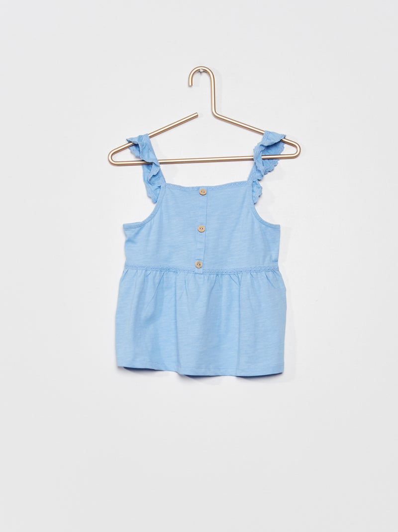 Top com folhos AZUL - Kiabi