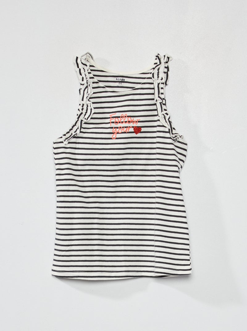Top com folhos BRANCO - Kiabi