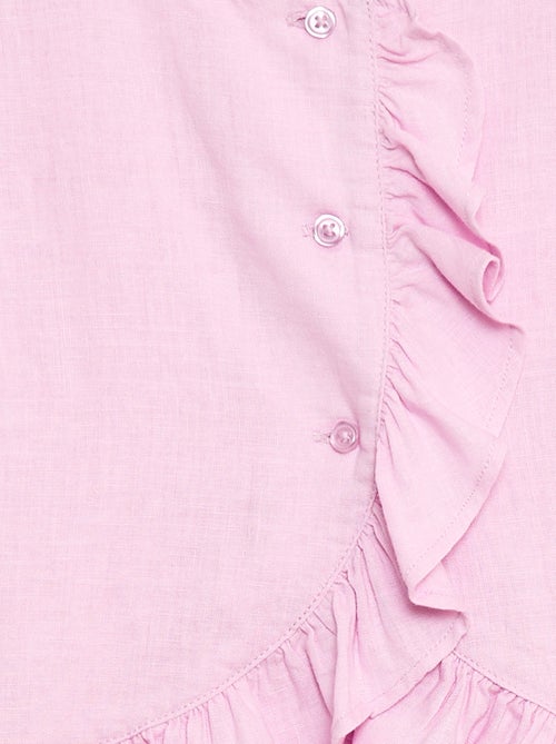 Top com folhos em linho misturado - Kiabi