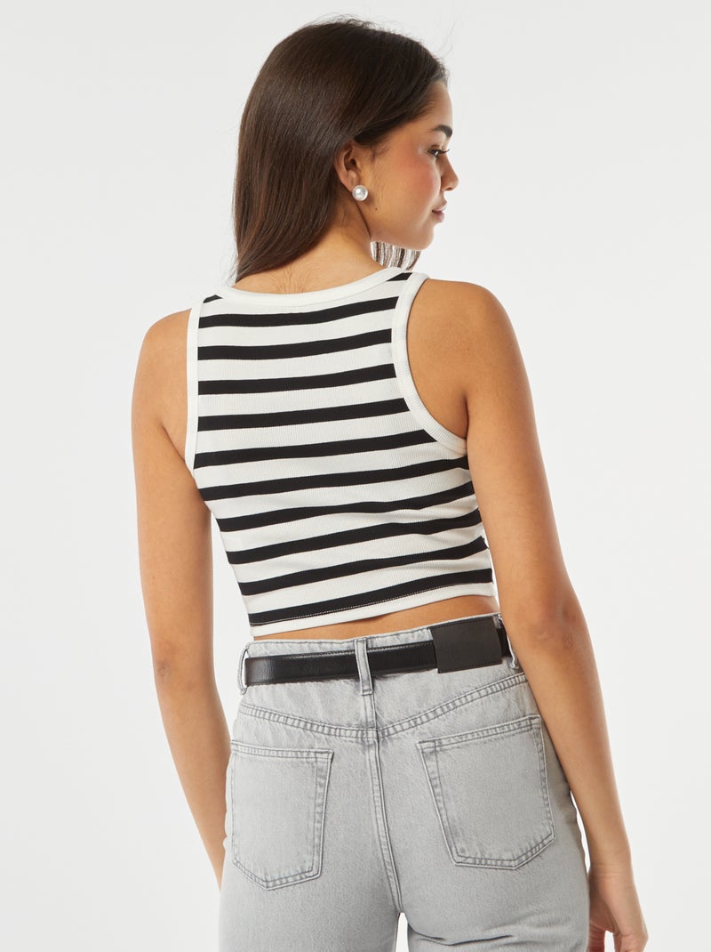 Top com gola americana BRANCO - Kiabi