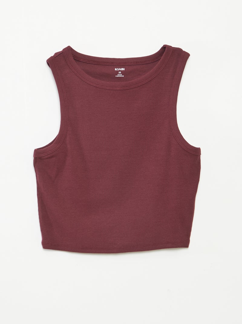 Top com gola americana Vermelho - Kiabi