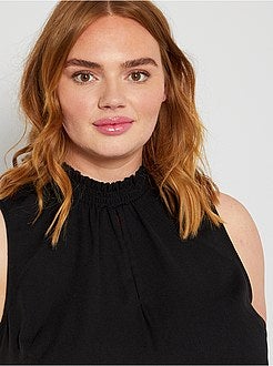 Top com gola com favos de mel - Kiabi