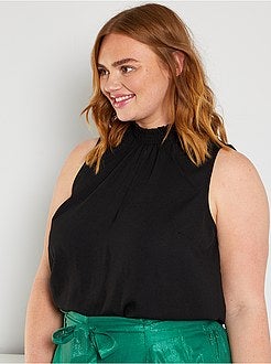 Top com gola com favos de mel - Kiabi