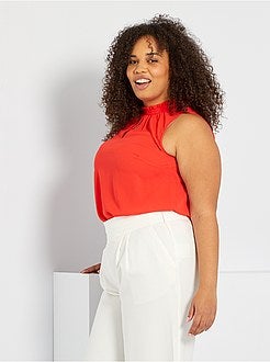 Top com gola com favos de mel - Kiabi