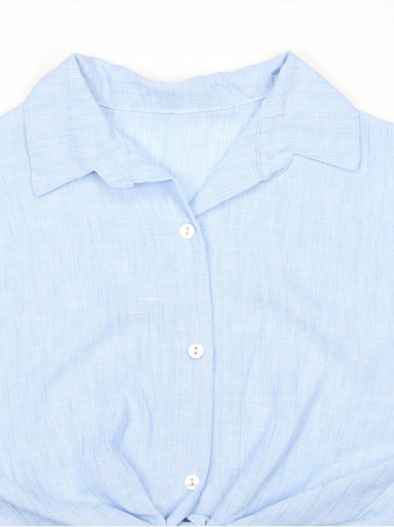 Top com gola de camisa - Kids Star Azul - Kiabi