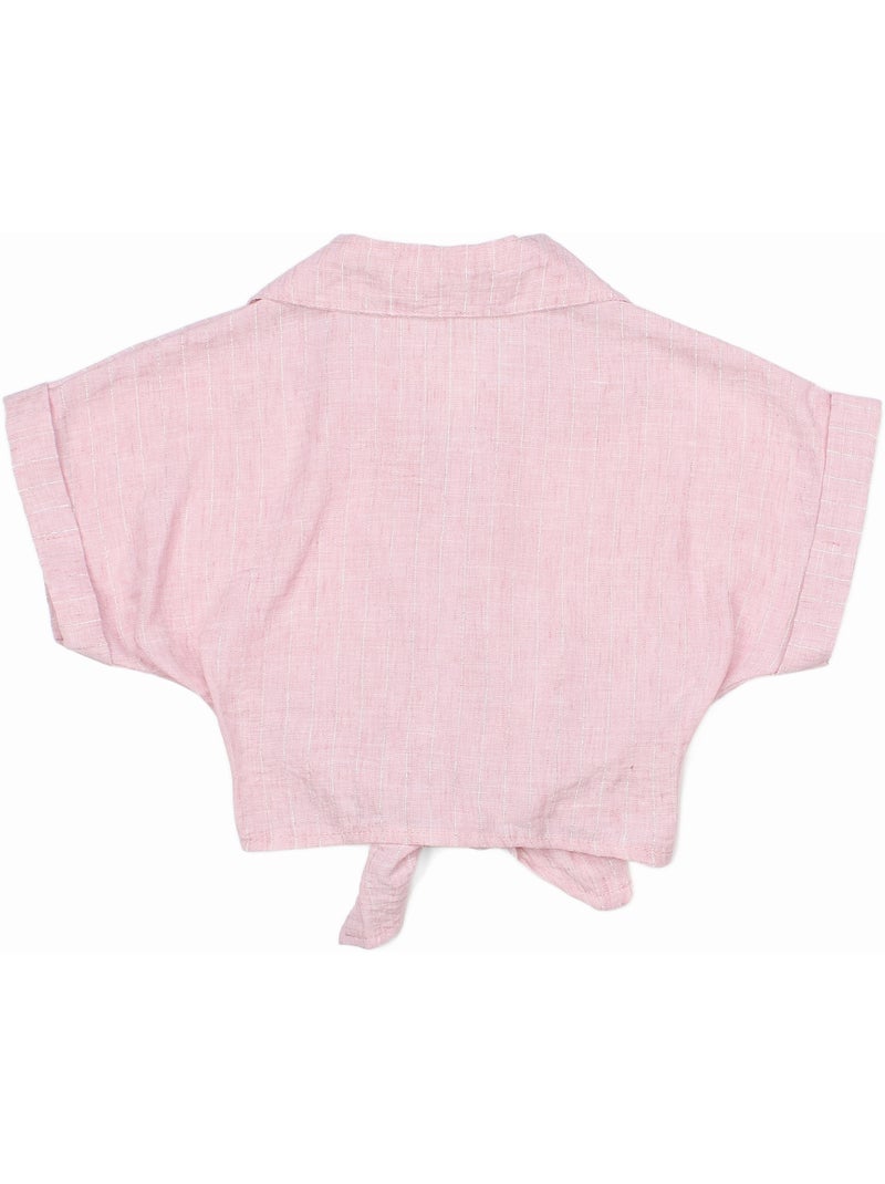 Top com gola de camisa - Kids Star Rosa - Kiabi
