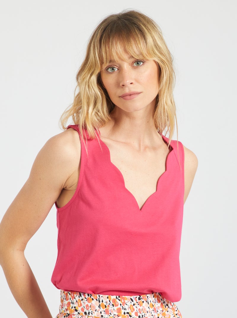 Top com gola de fantasia ROSA - Kiabi