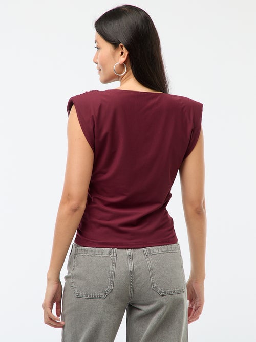 Top com gola drapeada sem mangas - Kiabi