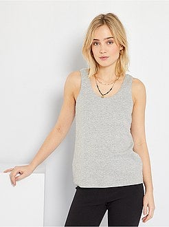 Top com gola em U de conceção ecológica - Kiabi