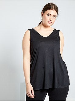 Top com gola em V à frente e atrás - Kiabi