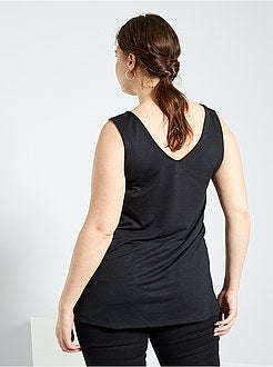 Top com gola em V à frente e atrás - Kiabi