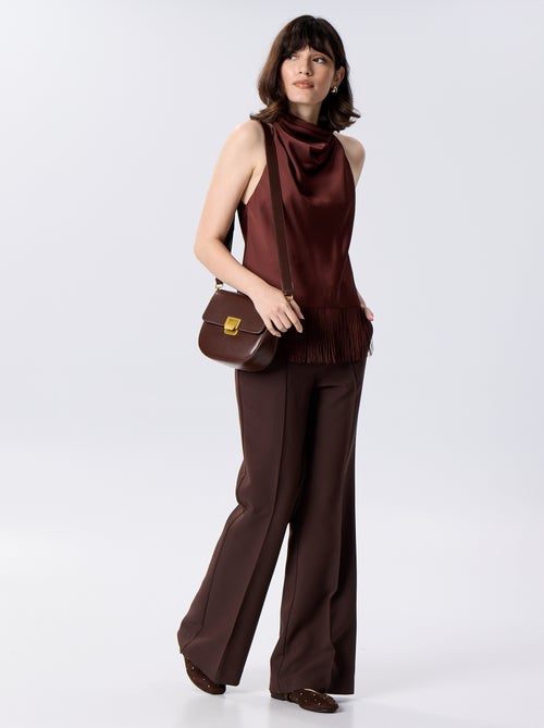 Top com gola halter drapeado - Kiabi