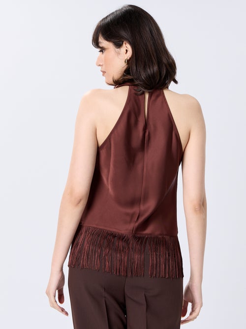 Top com gola halter drapeado - Kiabi