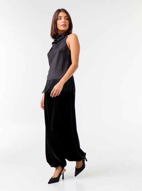 Top com gola halter drapeado - Kiabi