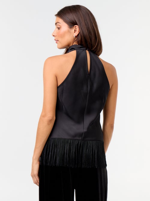 Top com gola halter drapeado - Kiabi