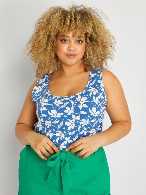 Top com gola redonda e estampado de fantasia - Kiabi