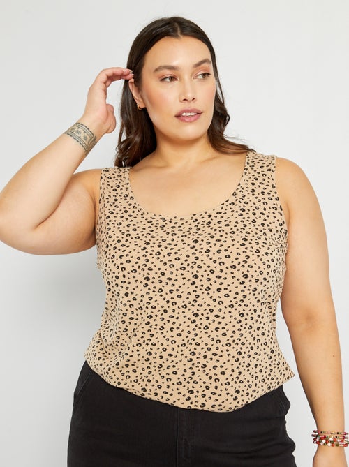 Top com gola redonda e estampado de fantasia - Kiabi