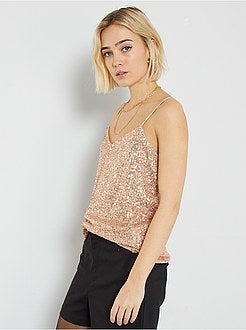 Top com lantejoulas - Kiabi