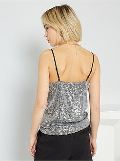 Top com lantejoulas - Kiabi