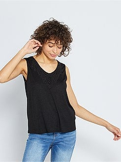 Top com peitilho em macramé 'JDY' - Kiabi