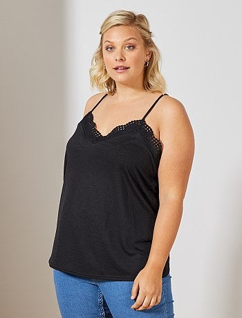 Top com renda atrás e no decote - Kiabi