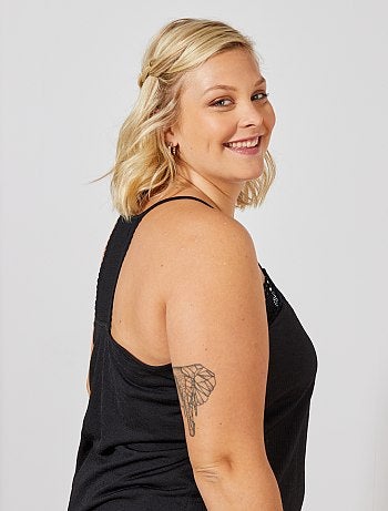 Top com renda atrás e no decote - Kiabi