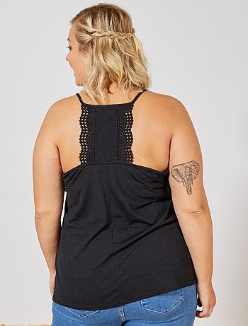 Top com renda atrás e no decote - Kiabi