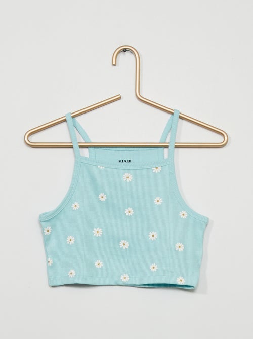 Top crop com estampado flores - Kiabi