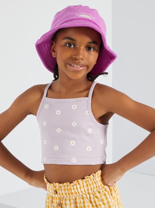 Top crop com estampado flores - Kiabi