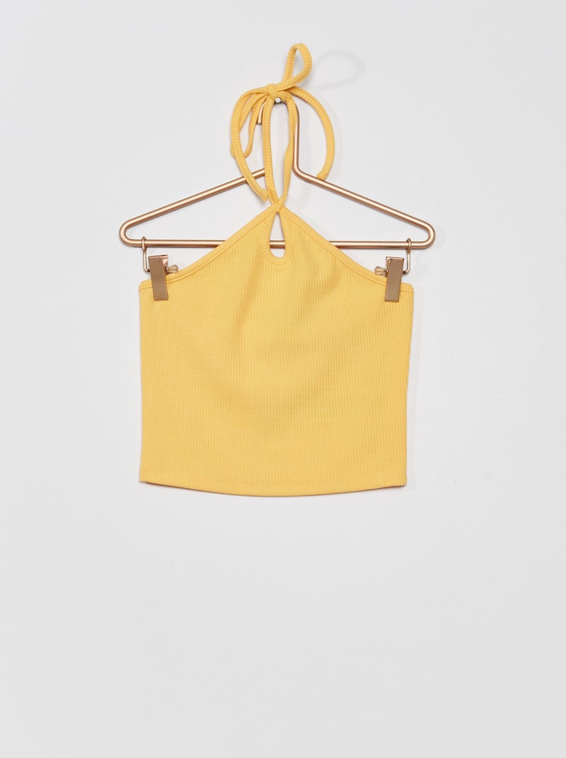 Top crop top liso AMARELO - Kiabi