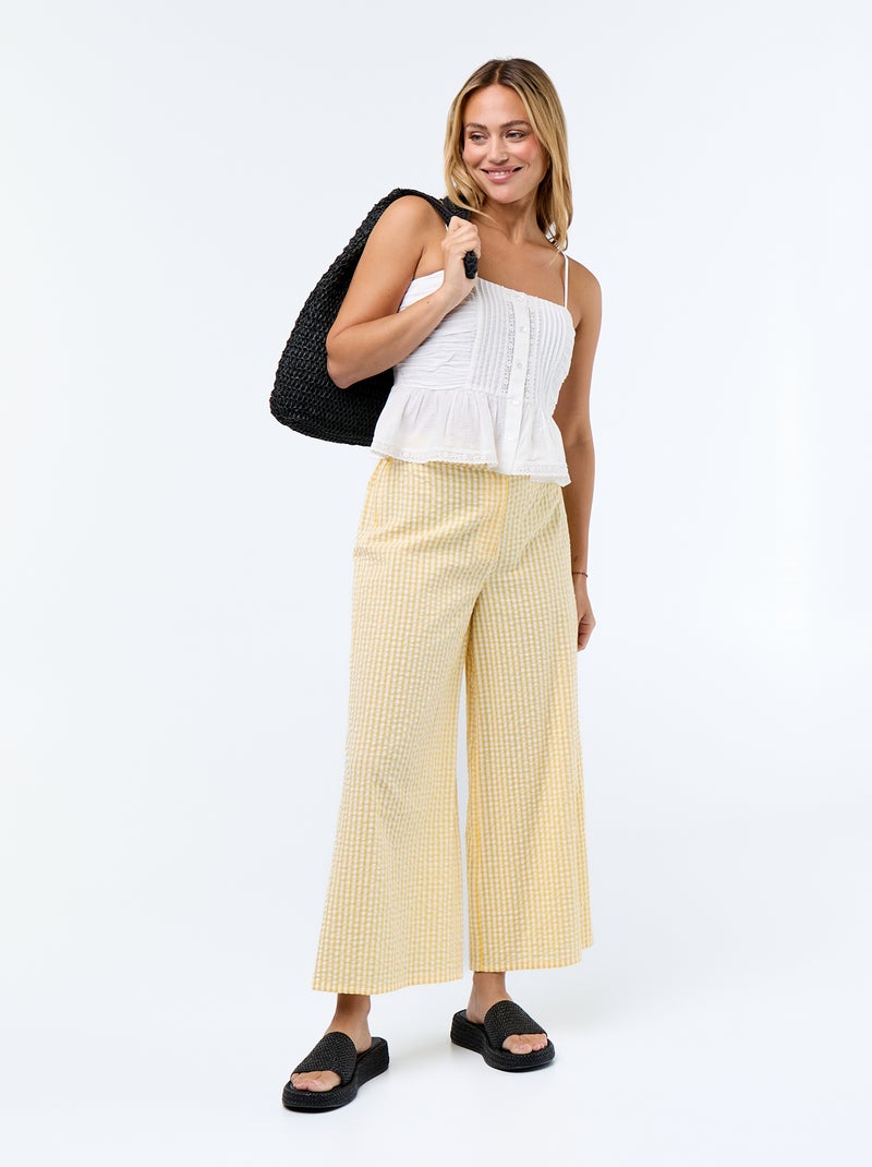 Top cropped de alcinhas finas Branco - Kiabi