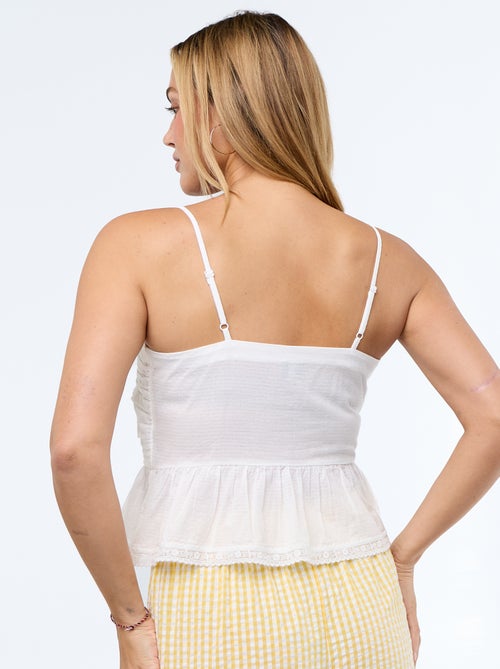 Top cropped de alcinhas finas - Kiabi