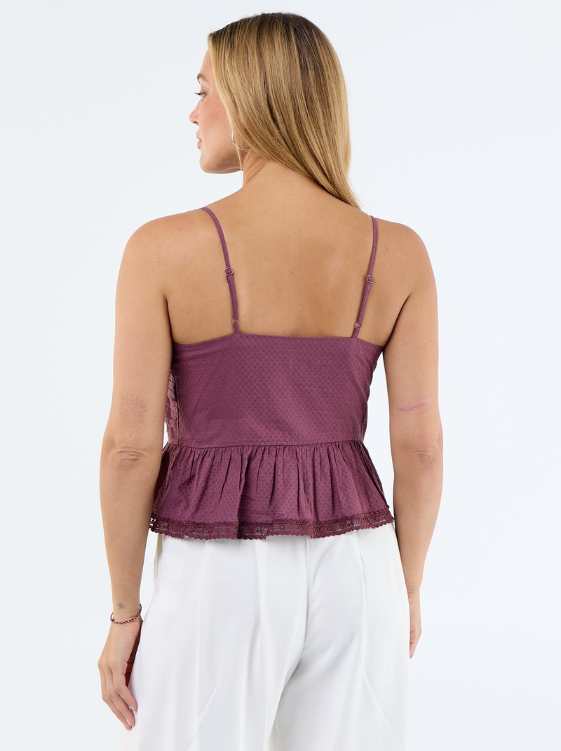 Top cropped de alcinhas finas Violeta - Kiabi